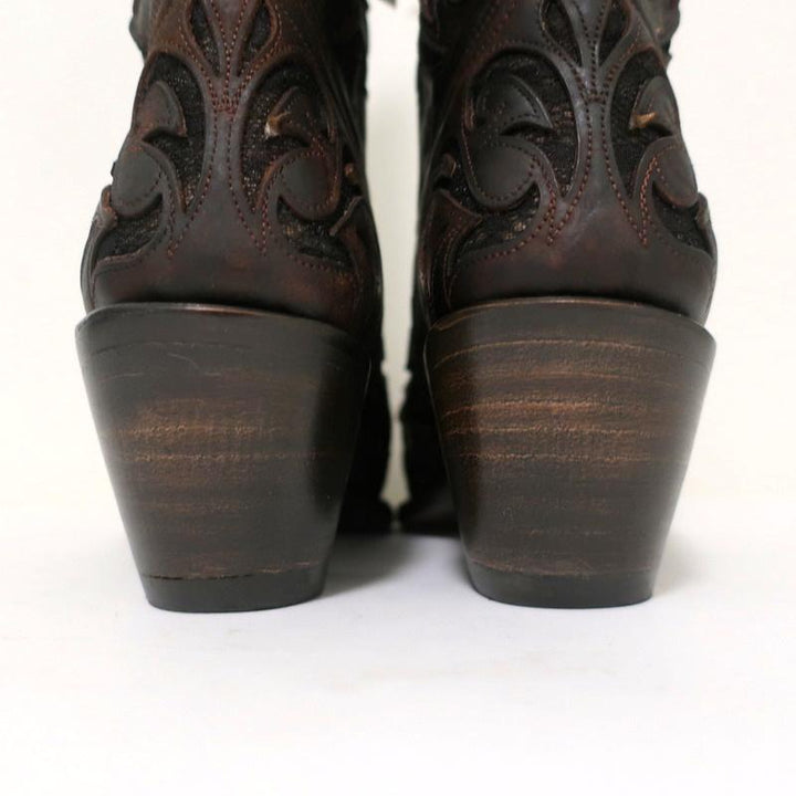 Stetson Cowboy Boots Brown Cutout Leather &amp; Lace Size 7 NEW available at CelebrityOwned.com img_9