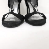 Stuart Weitzman LegWrap Lace-Up Sandal Black Textured Suede Size 7 Open Toe Heel available at CelebrityOwned.com img_5