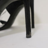 Stuart Weitzman LegWrap Lace-Up Sandal Black Textured Suede Size 7 Open Toe Heel available at CelebrityOwned.com img_7