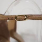 Stuart Weitzman Nudist Sandals Beige Textured Suede Size 8.5 Ankle Strap Heel available at CelebrityOwned.com img_3