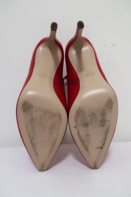 Stuart Weitzman Pureaok Ankle Boots Red Leather Size 6.5 Pointed Toe Booties available at CelebrityOwned.com img_12