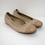 Stuart Weitzman Quiltable Cap Toe Ballet Flats Beige Quilted Leather Size 9