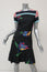 Suno Dress Black Floral & Striped Print Twill Size 2 Short Sleeve Fit & Flare