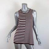 T by Alexander Wang Tank Top Burgundy/Cream Mixed-Stripe Knit Size Small available at CelebrityOwned.com img_1