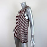 T by Alexander Wang Tank Top Burgundy/Cream Mixed-Stripe Knit Size Small available at CelebrityOwned.com img_3
