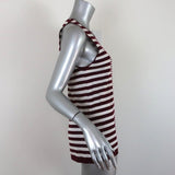 T by Alexander Wang Tank Top Burgundy/Cream Mixed-Stripe Knit Size Small available at CelebrityOwned.com img_4