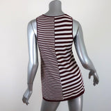 T by Alexander Wang Tank Top Burgundy/Cream Mixed-Stripe Knit Size Small available at CelebrityOwned.com img_5