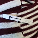 T by Alexander Wang Tank Top Burgundy/Cream Mixed-Stripe Knit Size Small available at CelebrityOwned.com img_6