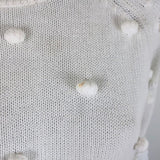 THE GREAT Pom Pom Sweater White Cotton Knit Size 0 Crewneck Pullover available at CelebrityOwned.com img_2