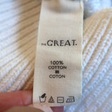 THE GREAT Pom Pom Sweater White Cotton Knit Size 0 Crewneck Pullover available at CelebrityOwned.com img_8