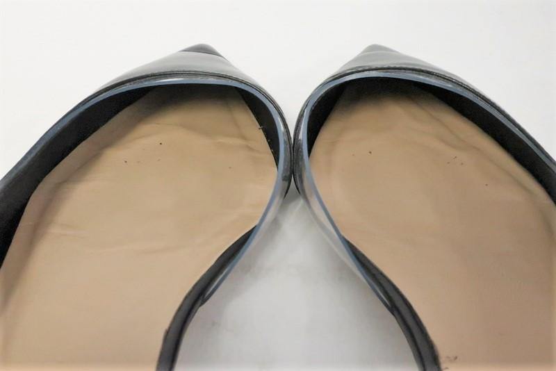 Tamara Mellon Darling Flat Black Leather &amp; PVC Size US 7.5 d&