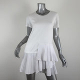 Thakoon T-Shirt Dress White Pleated Cotton Size Extra Small Short Sleeve Mini available at CelebrityOwned.com img_1