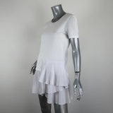 Thakoon T-Shirt Dress White Pleated Cotton Size Extra Small Short Sleeve Mini available at CelebrityOwned.com img_2