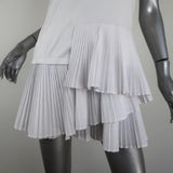 Thakoon T-Shirt Dress White Pleated Cotton Size Extra Small Short Sleeve Mini available at CelebrityOwned.com img_3