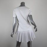 Thakoon T-Shirt Dress White Pleated Cotton Size Extra Small Short Sleeve Mini available at CelebrityOwned.com img_5