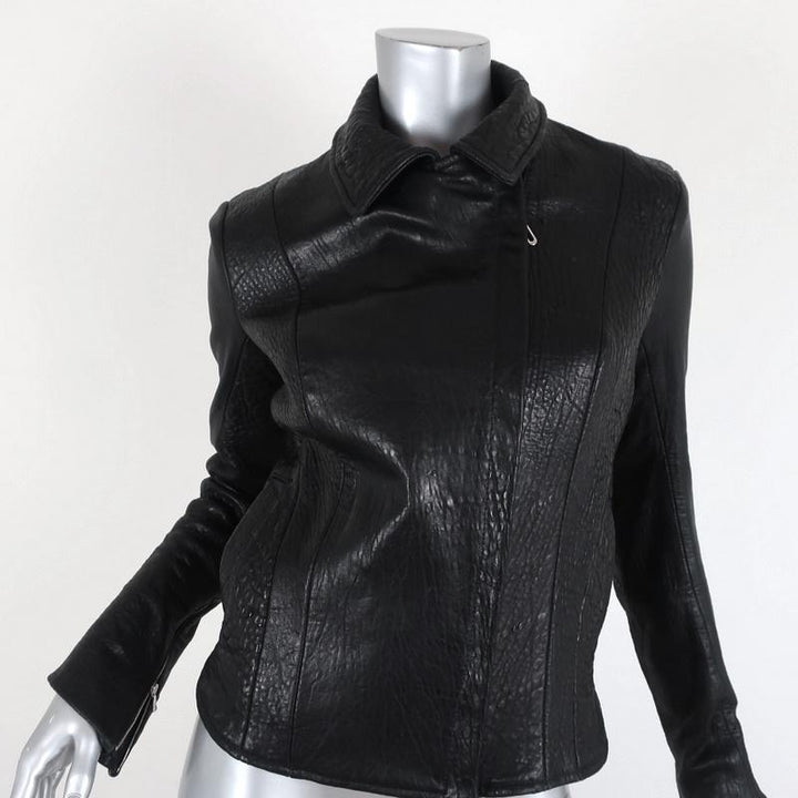The Eternal Leather Biker Jacket Black Size Small Moto Jacket available at CelebrityOwned.com img_1