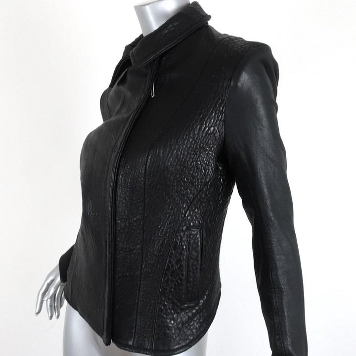 The Eternal Leather Biker Jacket Black Size Small Moto Jacket available at CelebrityOwned.com img_4