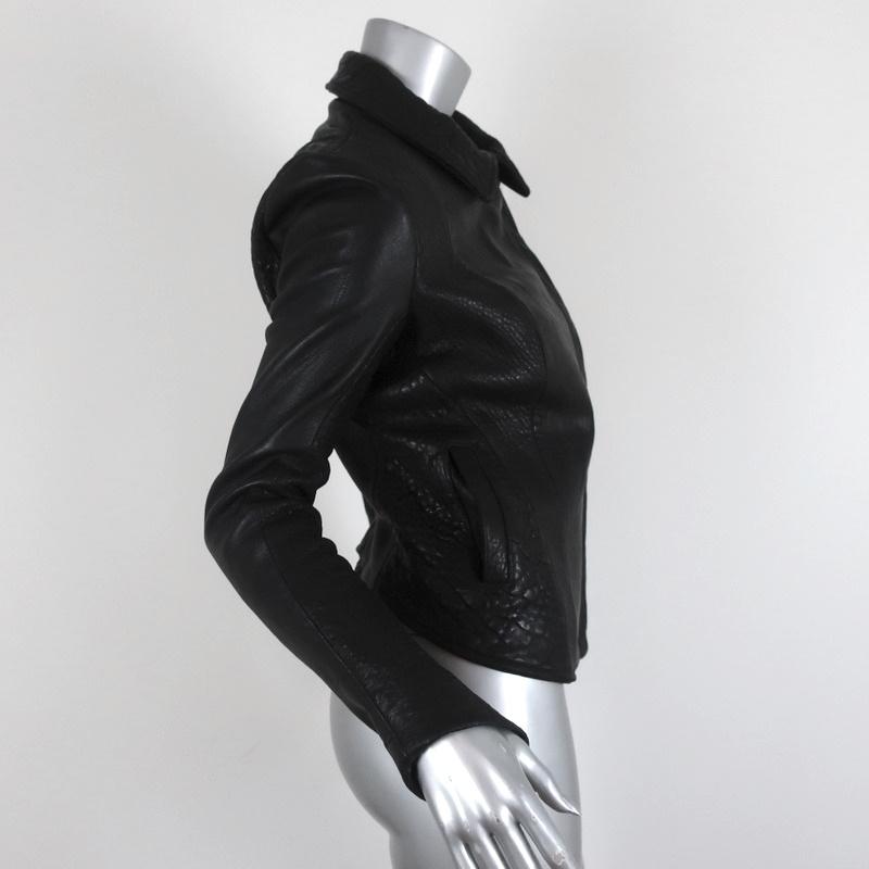 The Eternal Leather Biker Jacket Black Size Small Moto Jacket available at CelebrityOwned.com img_5