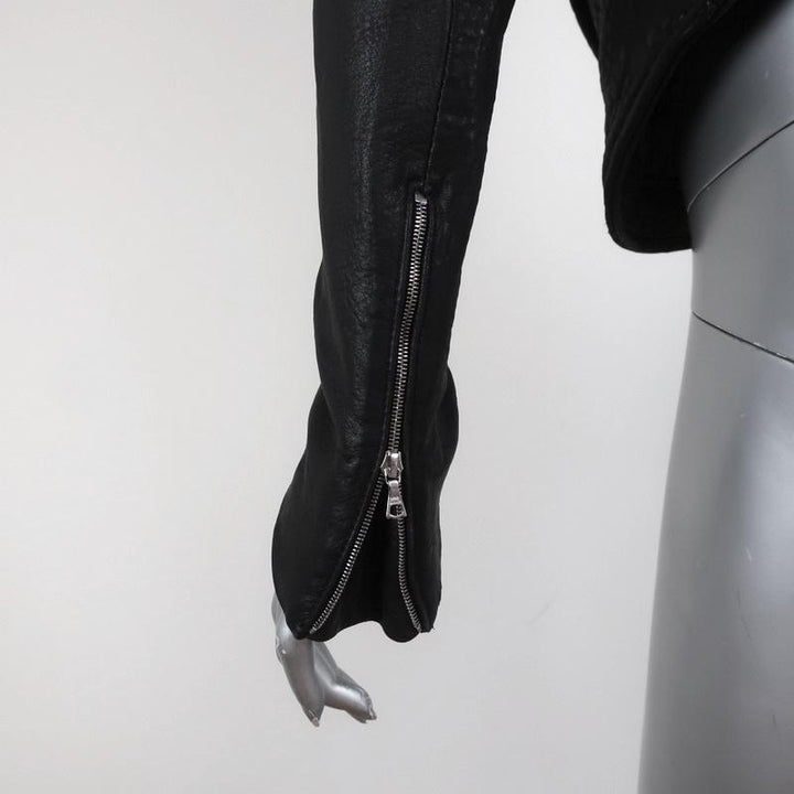 The Eternal Leather Biker Jacket Black Size Small Moto Jacket available at CelebrityOwned.com img_7