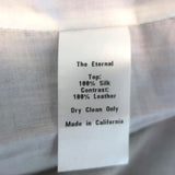 The Eternal Sleeveless Maxi Dress Leather-Trim Multicolor Printed Silk Size 2 available at CelebrityOwned.com img_7