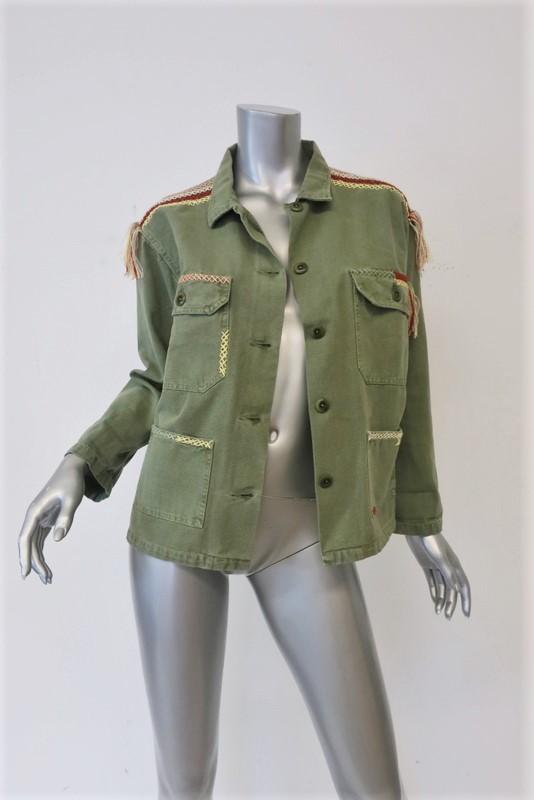 Vintage Camouflage Bomber Jacket Army Green Cotton Canvas Military Jacket  Distressed Denim Size S O346A - Etsy