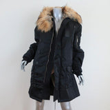 The Kooples Oversized Hooded Parka Black Size 2 Faux Fur-Trim Coat NEW available at CelebrityOwned.com img_2