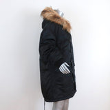 The Kooples Oversized Hooded Parka Black Size 2 Faux Fur-Trim Coat NEW available at CelebrityOwned.com img_5