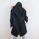 The Kooples Oversized Hooded Parka Black Size 2 Faux Fur-Trim Coat NEW available at CelebrityOwned.com img_7