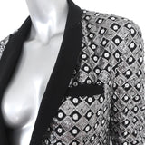 The Kooples Sequined Blazer Silver/Black Size Medium One-Button Jacket-img_[image_position} from CelebrityOwned.com