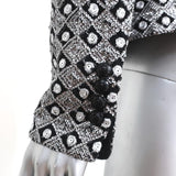 The Kooples Sequined Blazer Silver/Black Size Medium One-Button Jacket-img_[image_position} from CelebrityOwned.com