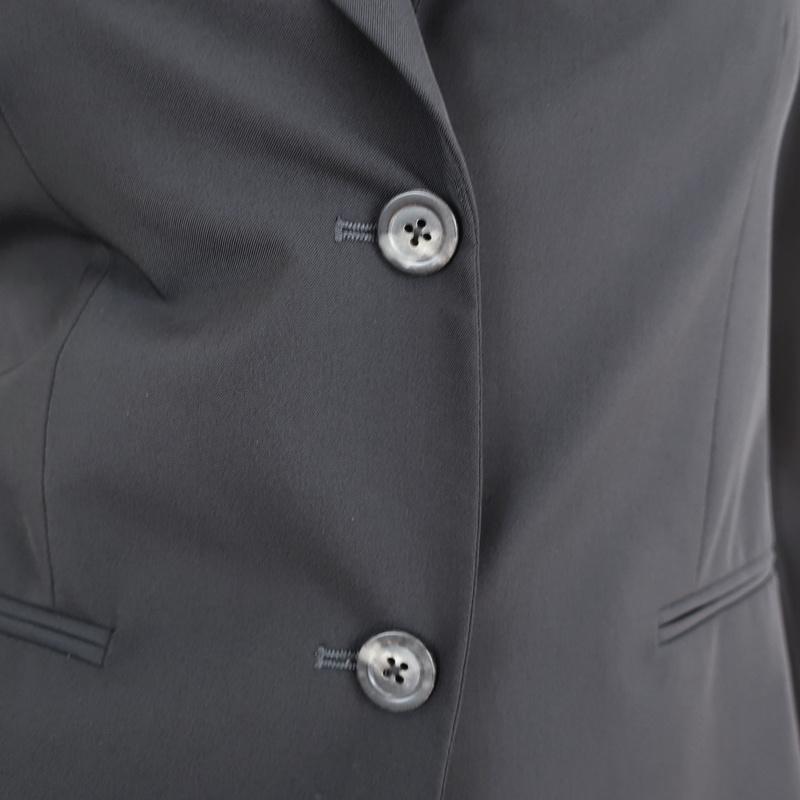 The Row Blazer Nopman Charcoal Stretch Twill Size 4 Two-Button Jacket available at CelebrityOwned.com img_2