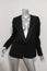 Theory Blazer Belma Black Satin-Trim Stretch Wool Size 6 One-Button Jacket