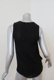 Theory Blouse Charelle Black Silk Size Petite Sleeveless Cascade Top available at CelebrityOwned.com img_5