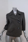 Theory Double Breasted Jacket Gerda Dark Gray Melange Jersey Size Medium available at CelebrityOwned.com img_2