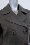 Theory Double Breasted Jacket Gerda Dark Gray Melange Jersey Size Medium available at CelebrityOwned.com img_3