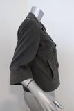 Theory Double Breasted Jacket Gerda Dark Gray Melange Jersey Size Medium available at CelebrityOwned.com img_4