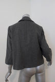 Theory Double Breasted Jacket Gerda Dark Gray Melange Jersey Size Medium available at CelebrityOwned.com img_6