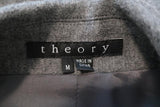 Theory Double Breasted Jacket Gerda Dark Gray Melange Jersey Size Medium available at CelebrityOwned.com img_7
