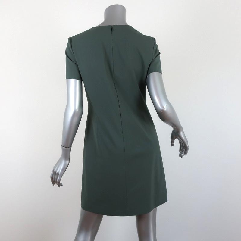 Theory Dress Jatinn Pale Green Stretch Wool Size 4 Short Sleeve Shift NEW available at CelebrityOwned.com img_4