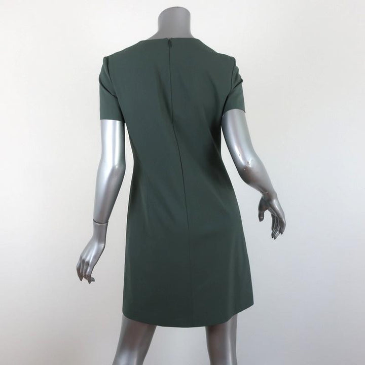 Theory Dress Jatinn Pale Green Stretch Wool Size 4 Short Sleeve Shift NEW available at CelebrityOwned.com img_4