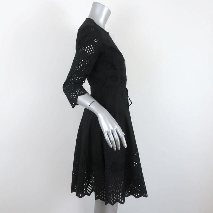 Theory Dress Kalsingas Black Eyelet-Embroidered Cotton Size 0 NEW available at CelebrityOwned.com img_4