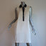 Theory Dress Maryon Cream/Navy Stretch Silk Size 6 Sleeveless Shirtdress