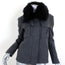 Theory Glormarie Fur Collar Coat Gray Bolton Wool Size Petite Zip-Up Jacket NEW