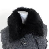 Theory Glormarie Fur Collar Coat Gray Bolton Wool Size Petite Zip-Up Jacket NEW available at CelebrityOwned.com img_3