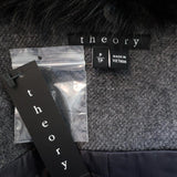 Theory Glormarie Fur Collar Coat Gray Bolton Wool Size Petite Zip-Up Jacket NEW available at CelebrityOwned.com img_7