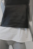Theory Hodal L Leather Overlay Top Black/White Size Petite Sleeveless Blouse available at CelebrityOwned.com img_3