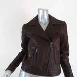 Theory Leather Motorcycle Jacket Pavati Dark Brown Size 2 Biker Jacket available at CelebrityOwned.com img_1