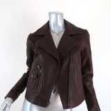 Theory Leather Motorcycle Jacket Pavati Dark Brown Size 2 Biker Jacket available at CelebrityOwned.com img_2