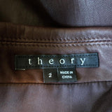 Theory Leather Motorcycle Jacket Pavati Dark Brown Size 2 Biker Jacket available at CelebrityOwned.com img_6