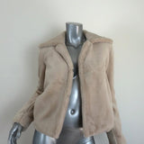 Theory Luxe Faux Rabbit Fur Jacket Sand Beige Size Petite available at CelebrityOwned.com img_2